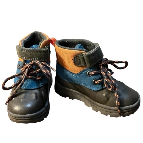 Carter’s Kid's Easy On/Off Duck Boot Gray Blue Orange Size 5M - Picture 5 of 12